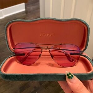 Gucci Aviators Sunglasses GG0500S Pink